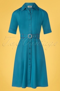 Topvintage Boutique Collection - 50s Reese Swing Dress in Navy and Ivory
