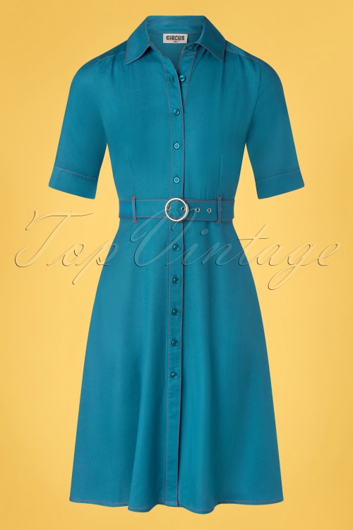 Circus - 60s Sara Solid Dress in Blue