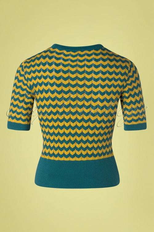 Circus - 60s Olly Top in Teal and Oil Yellow 2