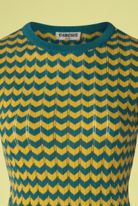 Circus - 60s Olly Top in Teal and Oil Yellow 3