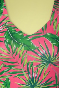 Vintage Chic for Topvintage - 50s Melody Tropical Pencil Dress in Pink and Green 4