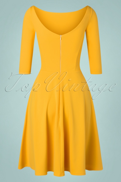 Vintage Chic for Topvintage - Harper Swing Dress Années 50 en Jaune Miel 2