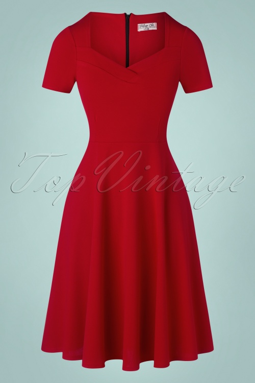 Vintage Chic for Topvintage - Catrice Swing Dress Années 50 en Rouge Vif