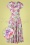 Layla Aquarel Floral Cross Over Swing Dress Années 50 en Blanc