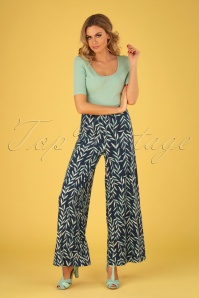 King Louie - 70s Buena Vista Palazzo Pants in Blue