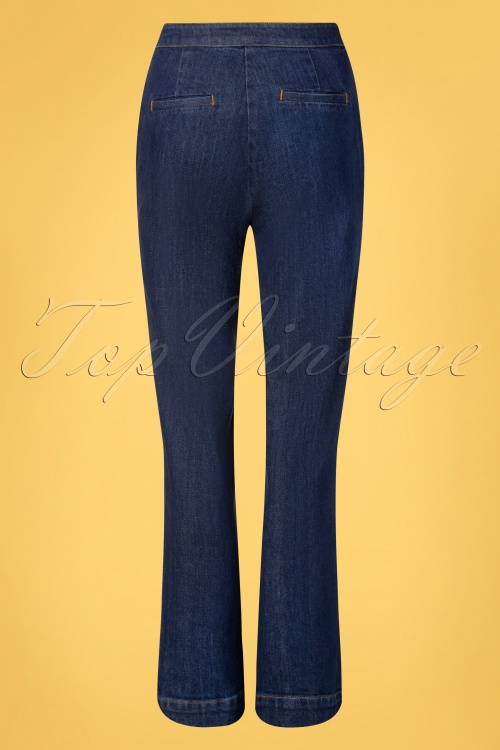 King Louie - Lara Sailor Golden Jeans Hose in Indigo Blau 4