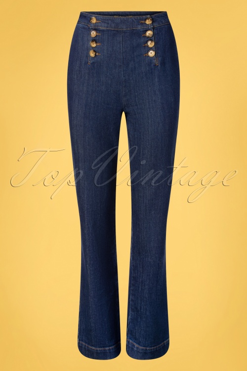 King Louie - Lara Sailor Golden Jeans Hose in Indigo Blau 2