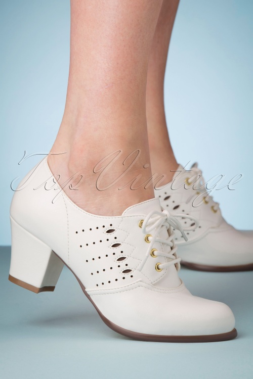 B.A.I.T. - 40s Rosie Oxford Shoe Booties in White