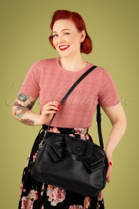 Banned Retro - 50s Vintage Bow Bag in Black  5
