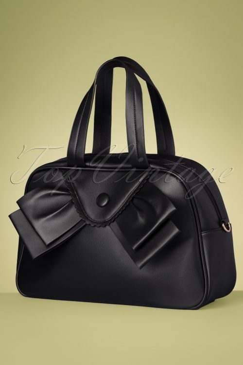 Banned Retro - 50s Vintage Bow Bag in Black  3