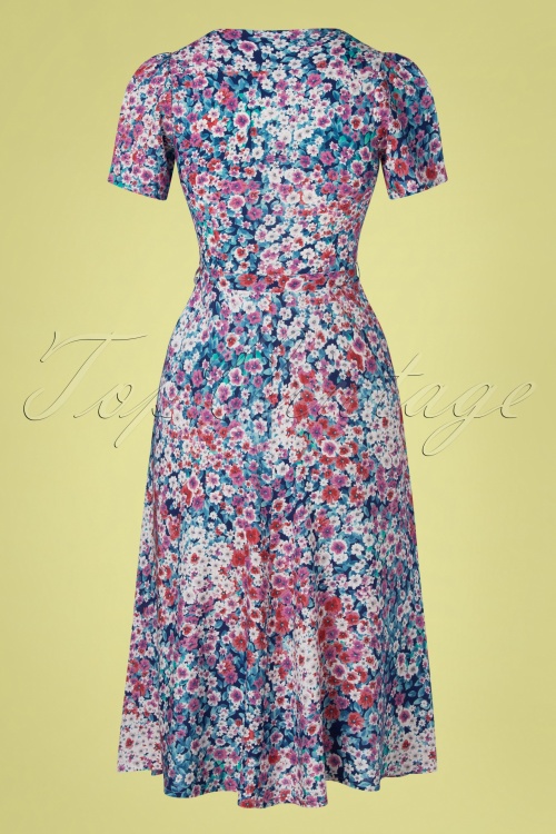 Very Cherry - Magnolia Portofino jurk in blauw 5