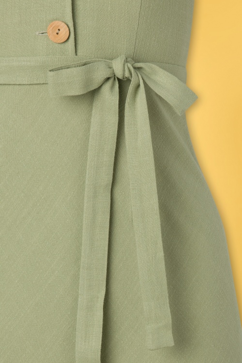 Very Cherry - 60s Dita Linen Dress in Green Tea 5