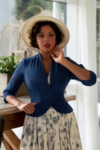 Miss Candyfloss - 50s Liza Lee Becoming Versatility Chic Blazer in Navy 3