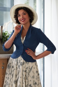 Miss Candyfloss - 50s Liza Lee Becoming Versatility Chic Blazer in Navy