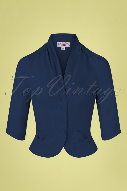Miss Candyfloss 41491 Liza Lee Chic Blazer Navy 210428 003W