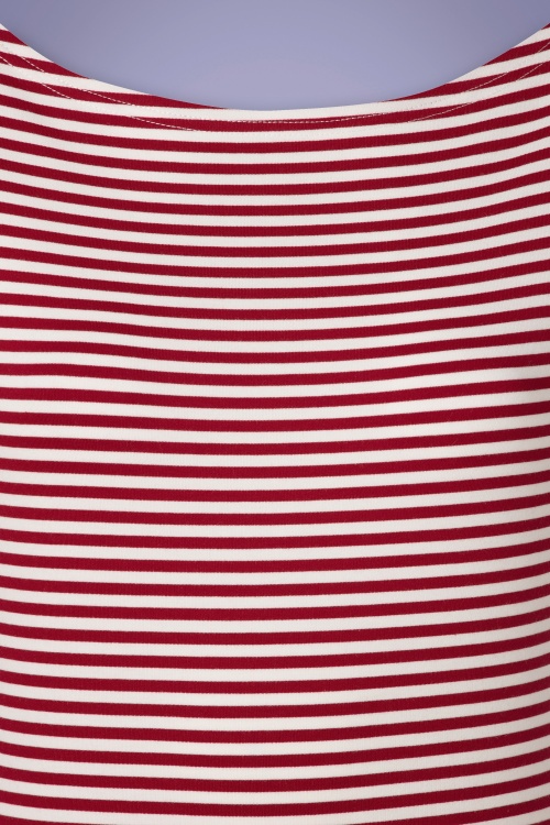 Banned Retro - 50s Szizzle Stripe Top in Dark Red 3