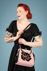 Banned Retro - 50s Country Rose Bag in Black and Nude 5