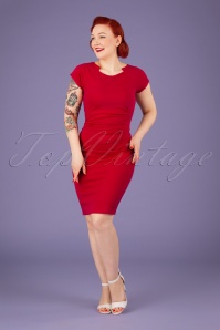 Vintage Chic for Topvintage - 50s Serenity Pencil Dress in Lipstick Red