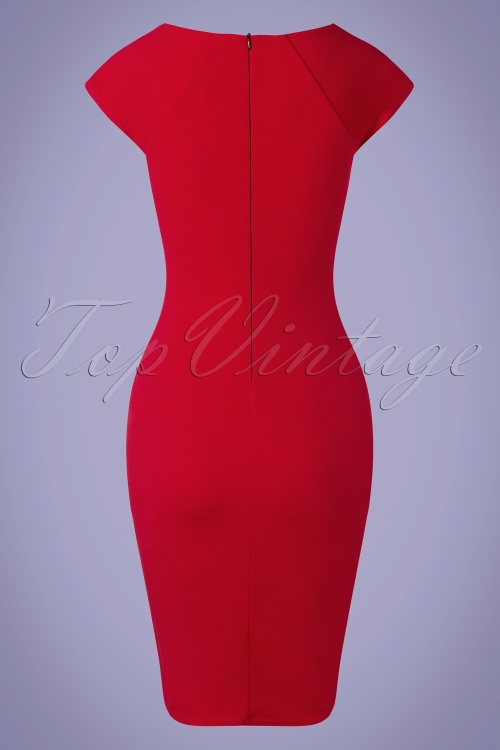 Vintage Chic for Topvintage - 50s Serenity Pencil Dress in Lipstick Red 6