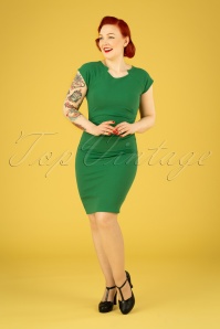 Vintage Chic for Topvintage - Serenity Bleistiftkleid in Smaragdgrün