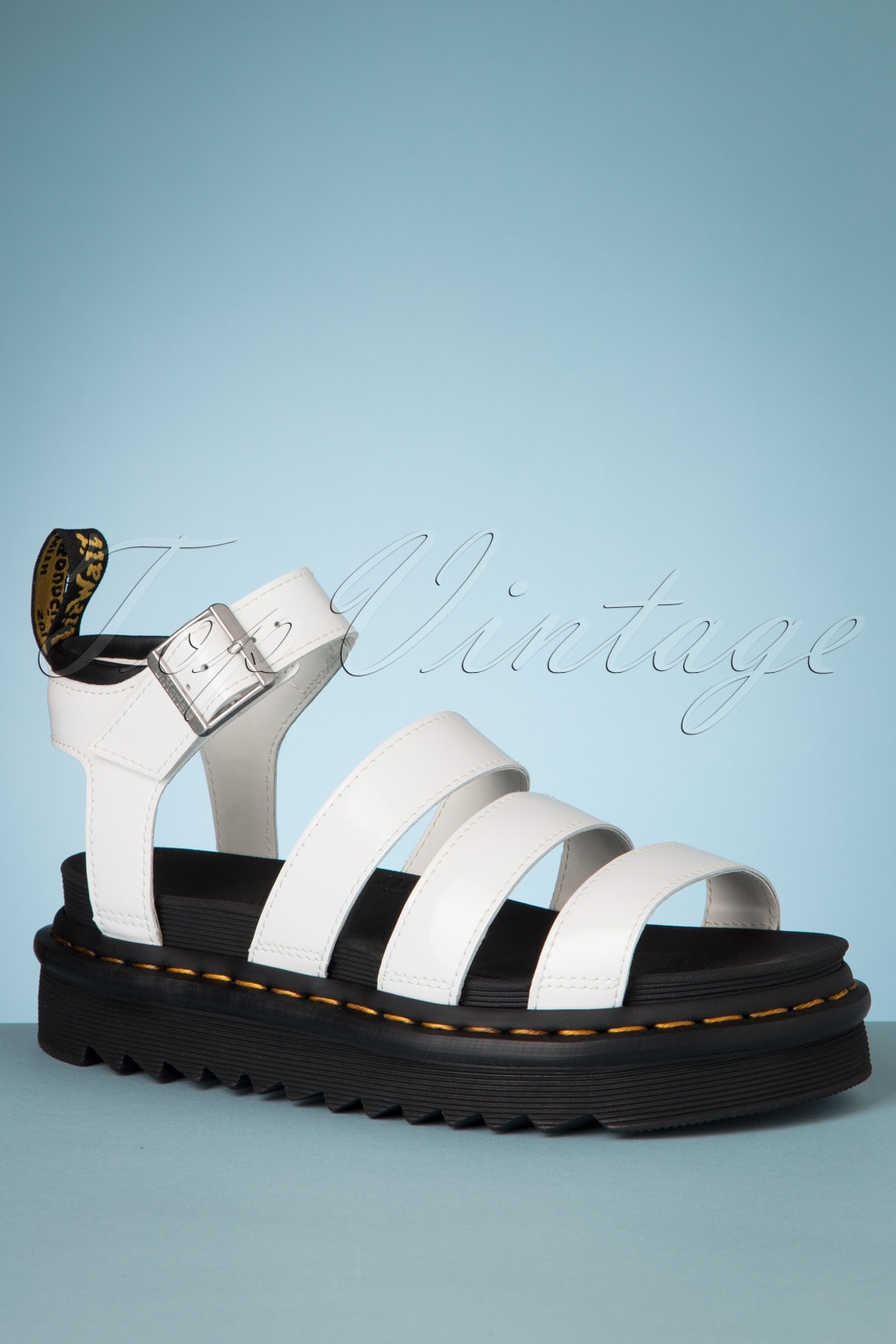 Blaire Patent Sandals in White