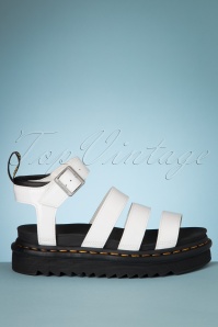 Dr. Martens - Blaire Patent Sandals en Blanc 4