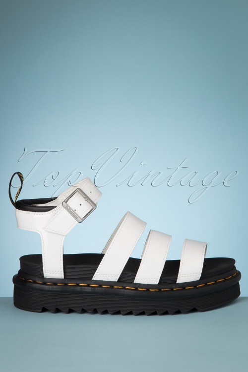 Dr. Martens - Blaire Patent Sandals in White 4