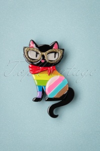 Erstwilder - Elissa the Rainbow Cat Brooch