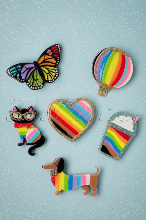Erstwilder - Elissa the Rainbow Cat broche 4