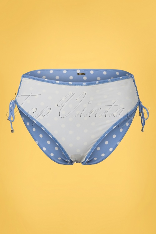 Cyell - Just Dot High Waist Bikini Bottoms en Bleu Pastel  4