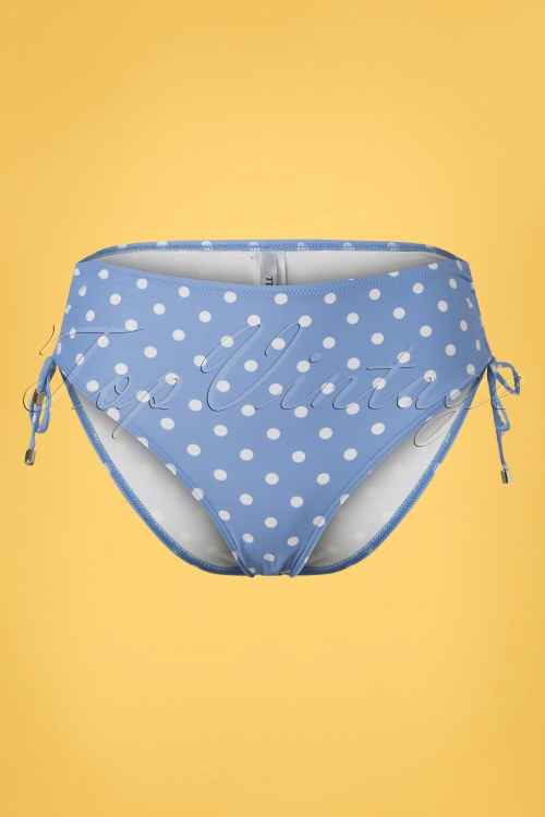 Cyell - Just Dot High Waist Bikini Bottoms en Bleu Pastel 