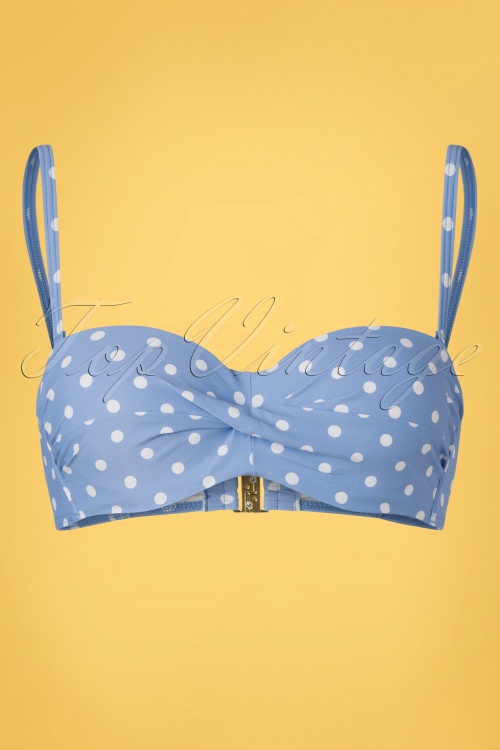 Cyell - Just Dot Bikini Top in Pastel Blue 2
