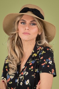 Banned Retro - 50s Susie Sun Hat in Natural 2