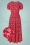 Polly Star Meadow Maxi Dress Années 60 en Rouge