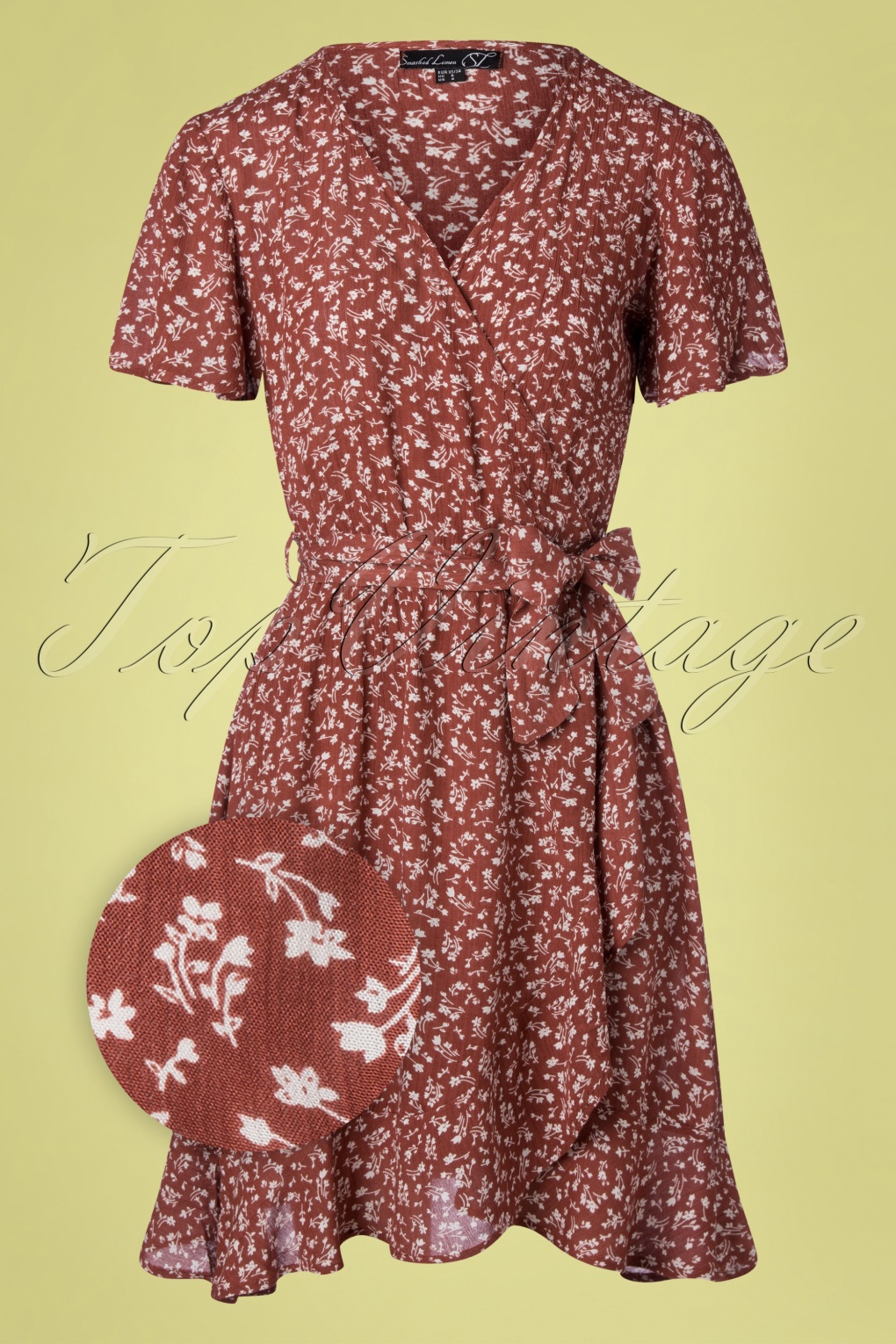 brown dress with flowers