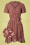 Faby Floral Dress Années 70 en Brun Brique