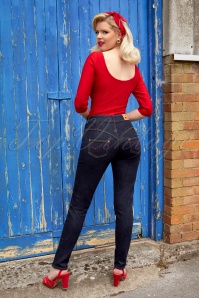 Rock-a-Booty - Doris Skinny Jeans Années 50 en Bleu Foncé 2