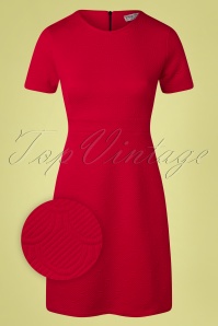Vintage Chic for Topvintage - Jackie jacquardjurk in rood 2