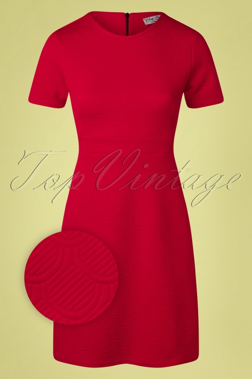 Vintage Chic for Topvintage - Jackie Jacquard Kleid in Rot 2