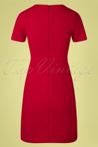 Vintage Chic for Topvintage - Jackie Jacquard Dress Années 60 en Rouge 5