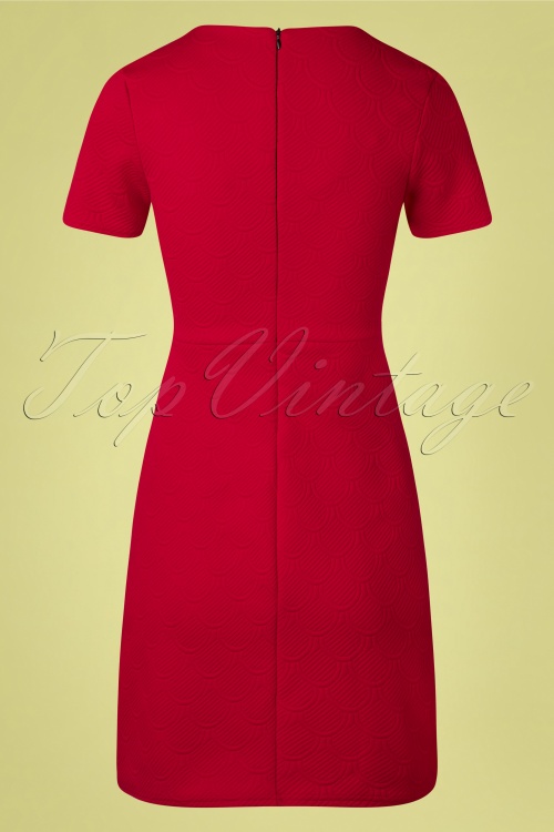 Vintage Chic for Topvintage - Jackie jacquardjurk in rood 5