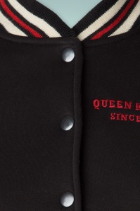 Queen Kerosin - 50s Nobody's Baby College Jacket in Black and Cream 3