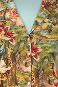 LaLamour - 70s Tresy Tropical Blouse in Multi 3