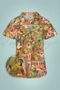 LaLamour - 70s Tresy Tropical Blouse in Multi