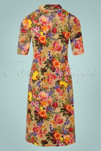 LaLamour - Rose Floral Zipper Dress Années 60 en Multi 5