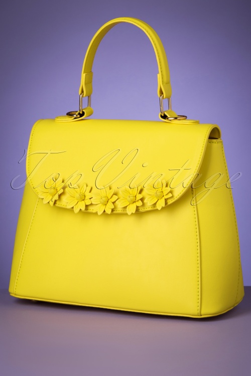 Lulu Hun - Zoe Floral Bag Années 50 en Jaune Vif 3