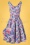 50s Darla Tropical Floral Swing Dress in Purple