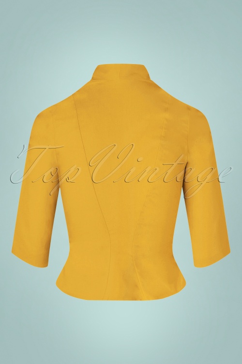 Miss Candyfloss - 50s Abbie Sun Linen Blazer Jacket in Pineapple 3