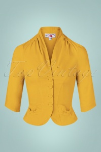 Miss Candyfloss - 50s Abbie Sun Linen Blazer Jacket in Pineapple 2