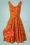 50s Monica Floral Swing Dress in Orange